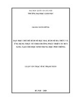 (Luận văn thạc sĩ) dạy học chủ đề hàm số bậc hai, hàm số đa thức và ứng dụng thực tế theo hướng phát triển tư duy sáng tạo cho học sinh trung học phổ thông​ 