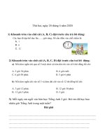 Phiếu học tập môn Toán lớp 2 - Tuần 26