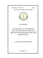 Thực trạng đau của người bệnh sau phẫu thuật kết hợp xương chi dưới tại khoa chấn thương bệnh viện đa khoa tỉnh nam định năm 2019 