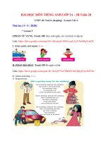 bài giảng tiếng anh lớp 3 tuần 28  tiểu học nhị xuân