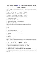 Tải Trắc nghiệm môn Sinh học 7 bài 53 - Môi trường và sự vận động, di chuyển