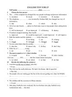 Download Đề kiểm tra 15 phút tiếng anh 11 kì 1