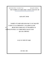 Nghiên cứu biến đổi nồng độ và giá trị tiên lượng của hs troponin t, NT proBNP, hs CRP ở bệnh nhân nhồi máu cơ tim không ST chênh lên được can thiệp động mạch vành qua da thì đầu 