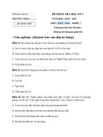 Tải Đề thi học kì 1 môn Ngữ văn lớp 7 năm học 2020 - 2021 - Đề 5 - Đề thi Văn 7 học kì 1 năm 2020 có đáp án