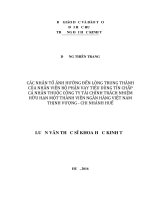 Các nhân tố ảnh hưởng đến lòng trung thành của nhân viên bộ phận vay tiêu dùng tín chấp cá nhân thuộc công ty tài chính TNHH MTV ngân hàng việt nam thịnh vượng – chi nhánh huế 