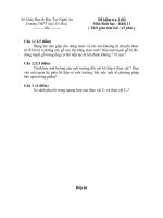 Download Đề và đáp án kiểm tra 1 tiết sinh học 11 tỉnh Nghệ An