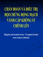 CHẨN đoán và điều TRỊ hội CHỨNG ĐỘNG MẠCH VÀNH cấp KHÔNG ST CHÊNH lên (BỆNH học nội) 