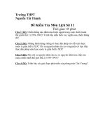 Download Đề kiểm tra  45 phút môn lịch sử