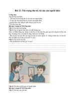 Đạo đức lớp 3 - bài 12: Tôn trọng thư từ và tài sản của người khác.