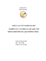 Khóa luận Nghiên cứ vai trò của dữ liệu lớn trong điểm đến du lịch thông minh (Big Data)