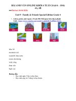 Bài giảng trực tuyến Tiếng Anh lớp 4 tuần 24