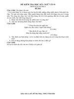 Download Đề và đáp án kiểm tra HKI ngữ văn 8 kì 1 tỉnh Hải Dương