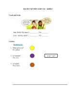 Bài ôn tập môn Tiếng Anh các khối lớp