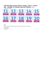 Tải Giải bài tập Family and Friends lớp 3 Unit 1: Lesson three - Giải bài tập Tiếng Anh lớp 3 Unit 1: Clean up!