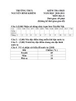 Download Đề kiểm tra 1 tiết địa lý khối 8