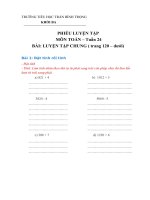 Phiếu học tập môn Toán lớp 3 - Bài 