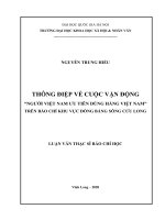 (Luận văn thạc sĩ) thông điệp về cuộc vận động người việt nam ưu tiên dùng hàng việt nam trên báo chí khu vực đồng bằng sông cửu long​ 