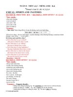 TUẦN 8 - TIẾT 1,2,3- TIẾNG ANH - K.6 - UNIT 12 :B.5,C.1,2,3,4 + C.5,6 + UNIT 13 (A.1,2)