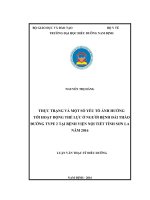 Thực trạng và một số yếu tố ảnh hưởng tới hoạt động thể lực ở người bệnh đái tháo đường type 2 tại bệnh viện nội tiết tỉnh sơn la năm 2016 