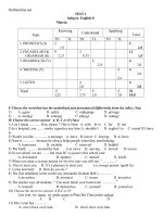 Download Đề kiểm tra 1 tiết số 1 tiếng anh 8