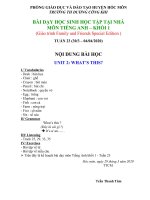 HỌC SINH TỰ HỌC MÔN TIẾNG ANH TUẦN 23 - KHỐI 1