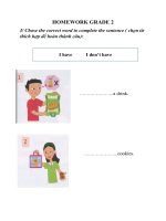 Bài tập ôn tiếng anh lớp 2 ngày 8-4