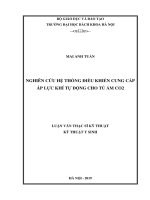 Nghiên cứu hệ thống điều khiển cung cấp áp lực khí tự động cho tủ ấm CO2 