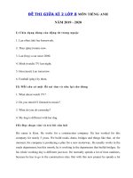 Tải Đề thi tiếng Anh giữa kì 2 lớp 8 năm 2019 - 2020 số 3 - Đề kiểm tra tiếng Anh 8 mới có đáp án