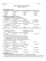 Download Đề kiểm tra 1 tiết tiếng anh 11- lần 2