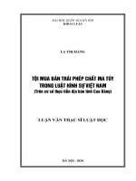 (Luận văn thạc sĩ) tội mua bán trái phép chất ma túy trong luật hình sự việt nam​