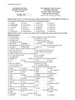 Download Đề thi thử KSCL Tiếng anh lớp 12