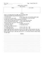 Download Đề và đáp án kiểm tra 15 phút kì 2 sinh học khối 9