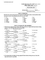 Download Đề và đa thi vào 10 môn Tiếng anh