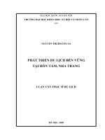 (Luận văn thạc sĩ) phát triển du lịch bền vững tại hòn tằm, nha trang​ 