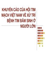 KHUYẾN cáo của hội TIM MẠCH VIỆT NAM về xử TRÍ BỆNH TIM bẩm SINH ở NGƯỜI lớn (BỆNH học nội) 