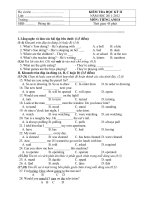 Download Đề thi HKII tiếng anh 8 có đáp án