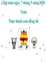 Tuần 24 - Toán 3 - Thực hành xem đồng hồ (tiết 1)