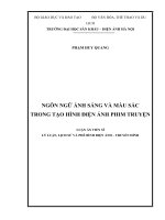 luận án tiến sĩ ngôn ngữ ánh sáng và màu sắc trong tạo hình điện ảnh phim truyện 
