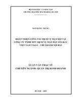 Hoàn thiện công tác dịch vụ mặt đất tại công ty TNHH MTV dịch vụ mặt đất sân bay việt nam viags   chi nhánh nội bài 