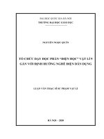 Luận Văn Thạc Sĩ Tổ Chức Dạy Học Phần Điện Học Vật Lí 9 Gắn Với Định Hướng Nghề Điện Dân Dụng