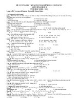 ĐÊ CƯƠNG ÔN TẬP HKI - 2020-2021: MÔN HÓA 8 - Trường THCS Quang Trung - Đà Lạt