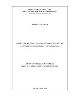 Nghiên cứu kỹ thuật giấu tin, đánh dấu vào dữ liệu và ứng dụng trong phòng chống tội phạm 