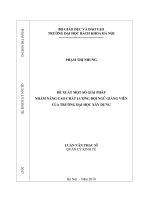 Đề xuất một số giải pháp nhằm nâng cao chất lượng đội ngũ giảng viên của trường đại học xây dựng 