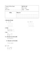 ĐỀ ÔN TẬP MÔN TOÁN VÀ TIẾNG VIỆT LỚP 1