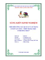 SÁNG KIẾN KINH NGHIỆM   “ĐỔI MỚI CÔNG TÁC QUẢN LÍ VÀ SỬ ...