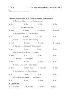 Đề ôn tập kiến thức dành cho học sinh Khối 4 Kì 7