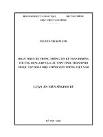 luận án tiến sĩ hoàn thiện hệ thống thông tin kế toán hướng tới ứng dụng ERP tại các VNPT tỉnh, thành phố thuộc tập đoàn bưu chính viễn thông việt nam 