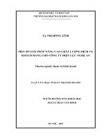 Một số giải pháp nâng cao chất lượng dịch vụ khách hàng cho công ty điện lực nghệ an 