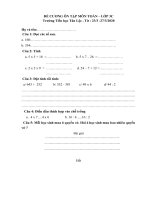 tải đề cương ôn tập môn Toán + Tiếng việt lơp 3C