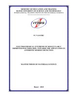 Nghiên cứu tổng hợp vật liệu polymer in dấu phân tử MIP bằng phương pháp điện hóa định hướng ứng dụng phát hiện dư lượng chất lượng kháng sinh